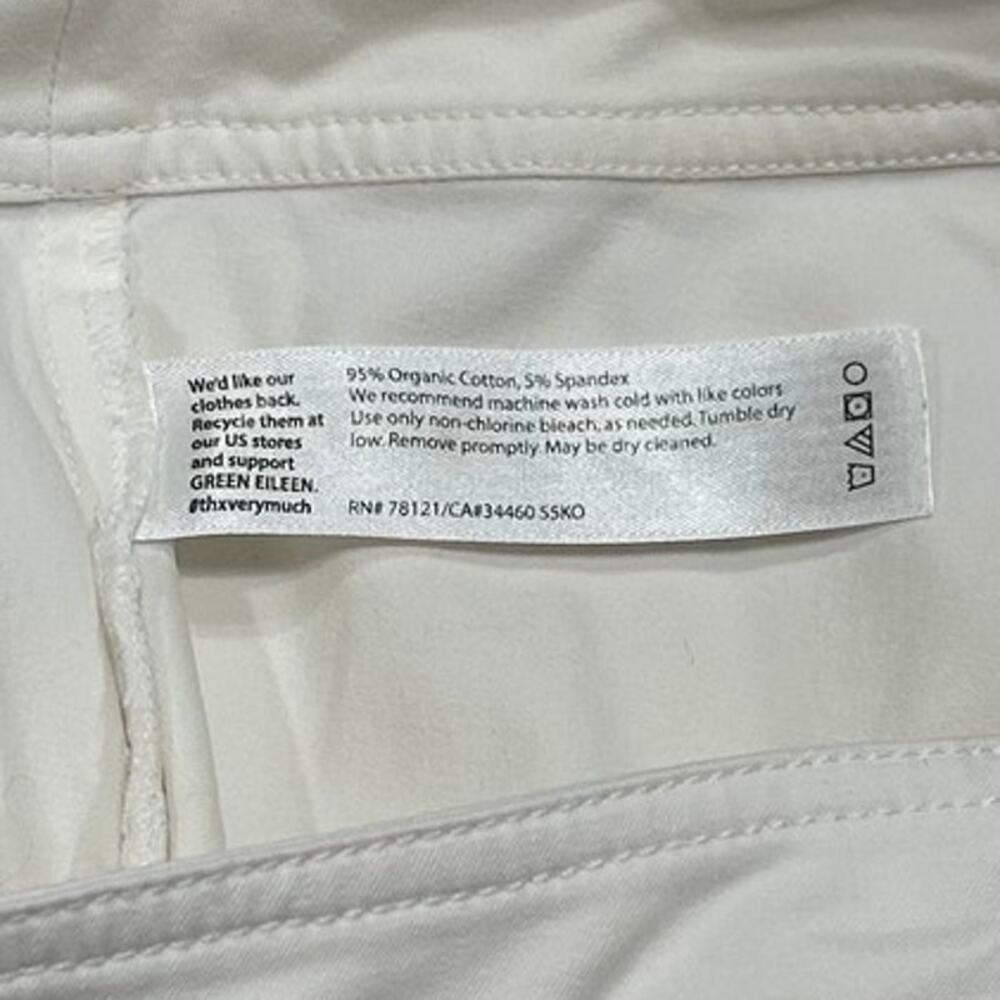 Eileen Fisher White Stretch Ankle Pants Women's Small S Pull On Slim Crop Career - Picture 4 of 7